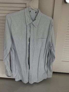 Brandy Melville blue and white stripped shirt